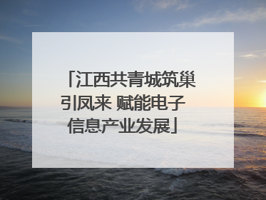 江西共青城筑巢引凤来 赋能电子信息产业发展