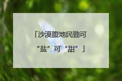 沙漠腹地民勤可“盐”可“甜”