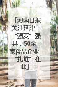 河南日报关注延津 “强麦”强县：50余家食品企业“扎堆”在此