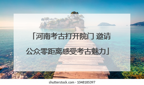 河南考古打开院门 邀请公众零距离感受考古魅力
