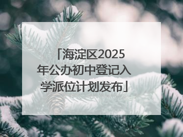 海淀区2025年公办初中登记入学派位计划发布