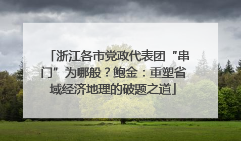 浙江各市党政代表团“串门”为哪般？鲍金：重塑省域经济地理的破题之道