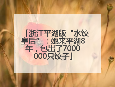 浙江平湖版“水饺皇后”：她来平湖8年，包出了7000000只饺子