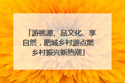 游桃源、品文化、享自然，肥城乡村游点燃乡村振兴新热潮