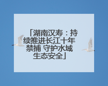 湖南汉寿：持续推进长江十年禁捕 守护水域生态安全