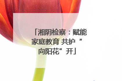 湘阴检察：赋能家庭教育 共护“向阳花”开