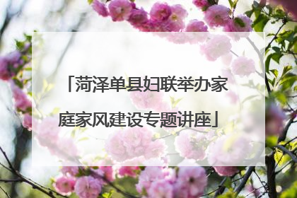 菏泽单县妇联举办家庭家风建设专题讲座