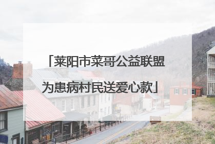 莱阳市菜哥公益联盟为患病村民送爱心款