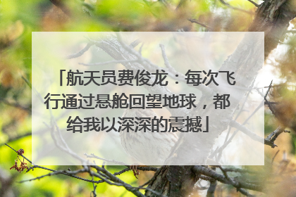 航天员费俊龙：每次飞行通过悬舱回望地球，都给我以深深的震撼