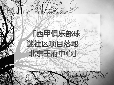 西甲俱乐部球迷社区项目落地北京王府中心