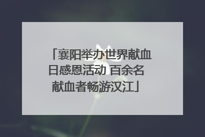 襄阳举办世界献血日感恩活动 百余名献血者畅游汉江