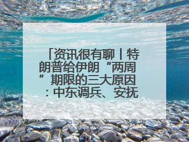 资讯很有聊丨特朗普给伊朗“两周”期限的三大原因：中东调兵、安抚国内、个人习惯