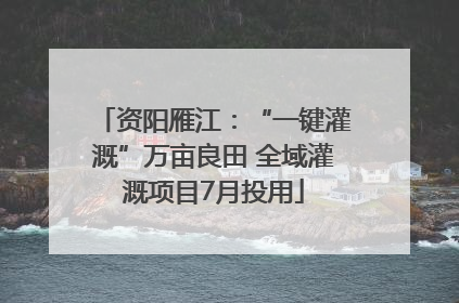 资阳雁江：“一键灌溉”万亩良田 全域灌溉项目7月投用