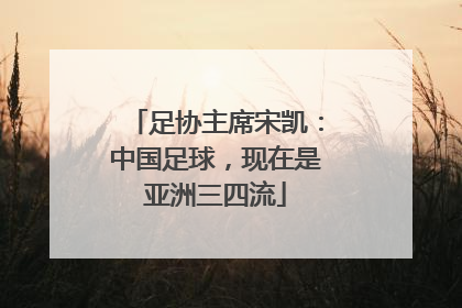 足协主席宋凯：中国足球，现在是亚洲三四流