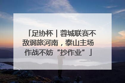 足协杯｜蓉城联赛不敌弱旅河南，泰山主场作战不妨“抄作业”