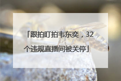 跟拍盯拍韦东奕，32个违规直播间被关停