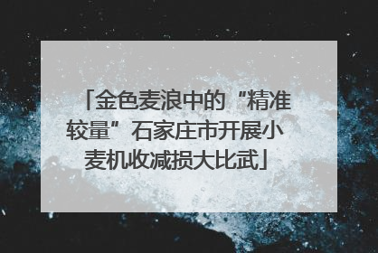 金色麦浪中的“精准较量”石家庄市开展小麦机收减损大比武
