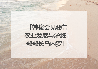 韩俊会见秘鲁农业发展与灌溉部部长马内罗