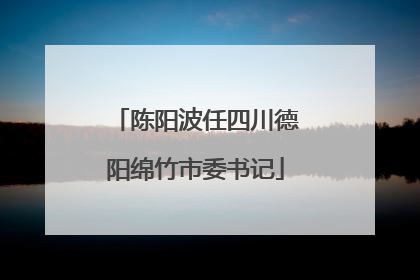 陈阳波任四川德阳绵竹市委书记