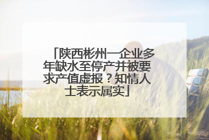 陕西彬州一企业多年缺水至停产并被要求产值虚报？知情人士表示属实