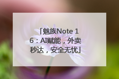 魅族Note 16：AI赋能，外卖秒达，安全无忧