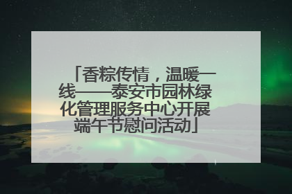 香粽传情，温暖一线——泰安市园林绿化管理服务中心开展端午节慰问活动