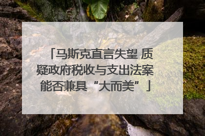马斯克直言失望 质疑政府税收与支出法案能否兼具“大而美”