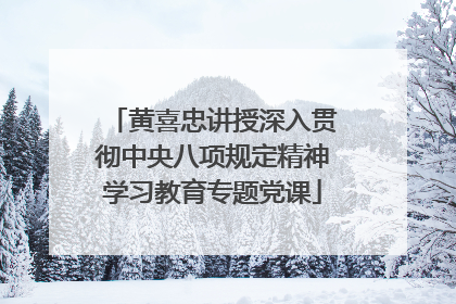 黄喜忠讲授深入贯彻中央八项规定精神学习教育专题党课