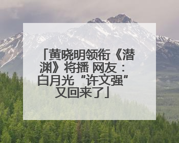黄晓明领衔《潜渊》将播 网友：白月光“许文强”又回来了