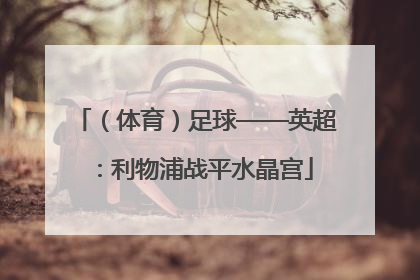 （体育）足球——英超：利物浦战平水晶宫