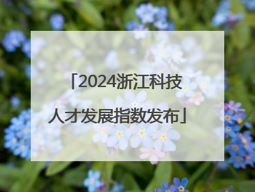 2024浙江科技人才发展指数发布