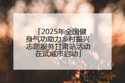 2025年全国健身气功助力乡村振兴志愿服务甘肃站活动在武威市启动