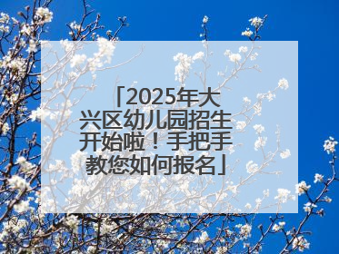 2025年大兴区幼儿园招生开始啦！手把手教您如何报名