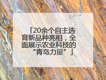 20余个自主选育新品种亮相，全面展示农业科技的“青岛力量”