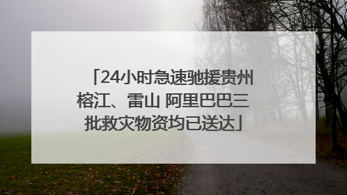 24小时急速驰援贵州榕江、雷山 阿里巴巴三批救灾物资均已送达