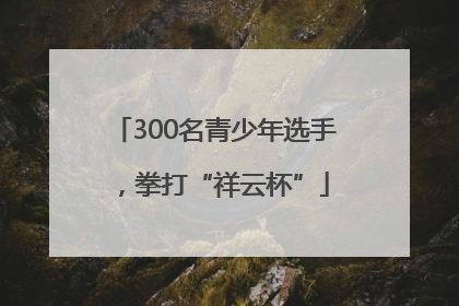 300名青少年选手，拳打“祥云杯”