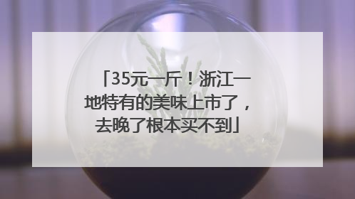 35元一斤！浙江一地特有的美味上市了，去晚了根本买不到